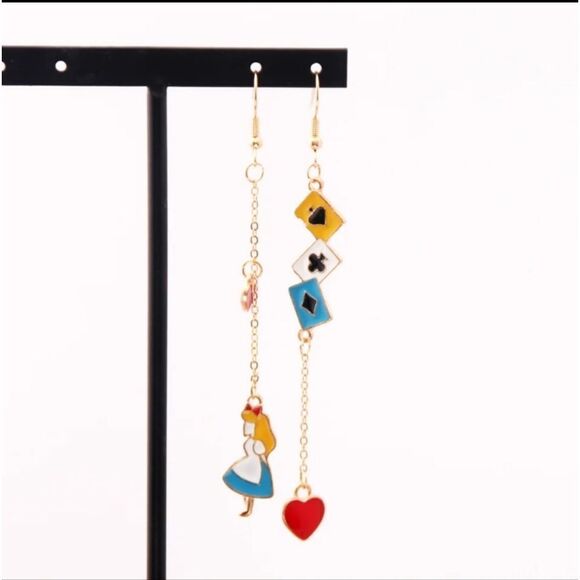 Alice in Wonderland Dangle Earrings - Picture 1 of 2